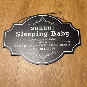 Elegant Black and White Sleeping Baby Sign